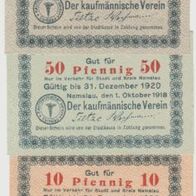 Namslau-Notgeld-10,25,50 Pfennig vom 01.10.1918 bis 31.12.1920 Kaufm. Verein