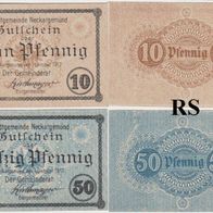 Neckargmünd-Notgeld 10, 50 Pfennige vom 01.10.1917 , 2 Scheine