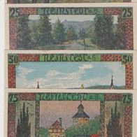 Neinstedt-Notgeld 10,25,50,75 Pfennige vom 01.07.1921. 4Scheine