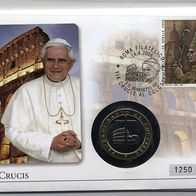 Italien NB Medaillenbrief 2006 Via Crucis Papst Benedikt XVI.