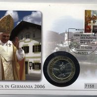 Vatikan NB Medaillenbrief Visita in Germania 2006 Papst Benedikt XVI.
