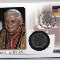 Vatikan NB Medaillenbrief Benedictus PP XVI 2005 Papst Benedikt XVI.