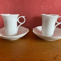 Meissen - 2 x Espresso-Set "Wellenspiel Relief"