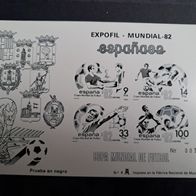 Spanien Fussball WM 1982 Schwarzdruck Block 25 * *