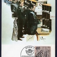 56) BRD - Maximumkarte 1984 - MiNr. 1215 - Briefsortierung im Hauptpostamt Berlin (1)