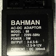 Bahman Netzteil / Adapter - Input 220 V 50 Hz - Output 3 , 4,5 , 6 , 7,5 , 9 , 12 V