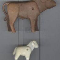 2 Playmobil Tiere Kuh und Schaf