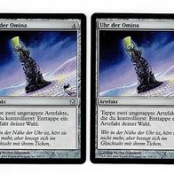 2x "Uhr der Omina" - Uncommon aus "Fünfte Morgenröte", Erhaltung siehe Text