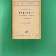Giuseppe Verdi - Falstaff - Ricordi Textbücher