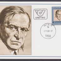 2) Österreich - Maximumkarte 1981 - MiNr. 1678 - 100. Geburtstag von Otto Bauer