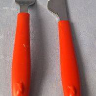 Kinderbesteck Messer + Gabel orange Pinguin §