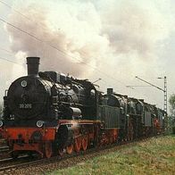 01589 Riesa Dampf - Personenzug - Lokomotive 38 205 Jubiläums-Fahrzeug-Parade