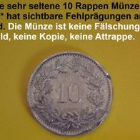 10 Rappen Münze * 1981* Confoederatio Helvetica, hat auffällige Fehlprägungen