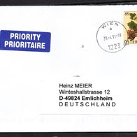 L241 Österreich Briefumschlag mit Marke Mi. Nr. 2680 - Stempel aus Wien o