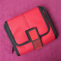Geldbeutel Portemonnaie rot schwarz Nylon Geldbörse Brieftasche City Wallet