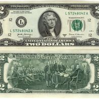 USA - Banknoten - 2 Dollars - 2017 A - " SERIE L " - - UNC