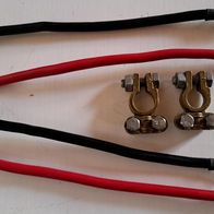 2 Batteriepolklemmen und 2 Batterieverbindungskabel ca. 25qmm