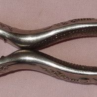 E Nussknacker alt massiv Edelstahl dekoratives Design Vintage Zangennussknacker 17,5