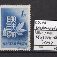 Ungarn 1948 Jahrhundertfeier der Revolution MiNr. 1007 gestempelt