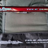 Neu! DAM Surf Steelpower Red Natur Angel Rute Teleskoprute Hecht L:4,2m 100-250g