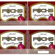 4 verschiedene Bieretiketten Fuchs-Brauerei / Präsidenten Pils † 2008 Windesheim