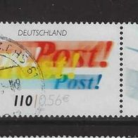 BRD 2001, MiNr: 2179 sauber gestempelt mit Seitenrand zentrischer Ortsstempel (2)