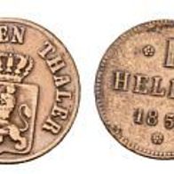 Hessen Lot 1 Heller 1855 Darmstadt und 1 Heller 1864 Kassel