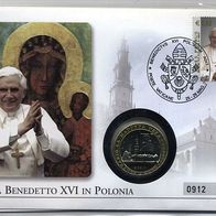 Vatikan NB Medaillenbrief Papst Benedikt XVI./ S.S. Benedetto XVI in Polonia