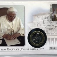 Vatikan NB Medaillenbrief "Deus Caritas Est" 2006, Papst Benedikt XVI/ Enciclica
