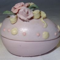 D MI Osterdekoration Osterei klein Rosendekor Dekoration von Künstlermarkt pink 5,5x4