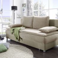 Couch Svenja Schlafcouch Bettsofa Schlafsofa Sofabett Funktionssofa ausziehbar beige