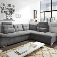 Ecksofa Nalo XL Couch Schlafcouch Bettsofa Schlafsofa Sofabett Funktionssofa ausziehb