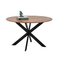 Esstisch PEDRO Esszimmer Tisch Massivholz Echtholz Akazie Metall Gestell rund 130cm