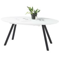 Esstisch JEAN Esszimmertisch Dinnertisch Kéchentisch Tisch ausziehbar Glas weiß oval
