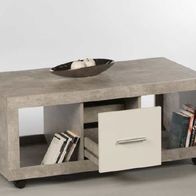 Couchtisch STONE Wohnzimmertisch Beistelltisch Tisch in Beton Optik Abs. Weiss