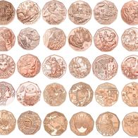Österreich Austria ALLE 5 EURO Kupfermünzen (30 Stück) UNC Neu plus 15 Folder!