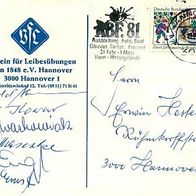 30159 Hannover 1981 VfL Verein für Leibesübungen 1848 e.V. mit Unterschriften