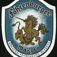 Das Bier mit dem Einhorn / unicorn Bieretikett Brauerei Fohrenburg Bludenz Österreich