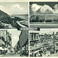 44135 Dortmund 4 Ansichten 1956 Westenhellweg , Hauptbahnhof , Westfalenhalle