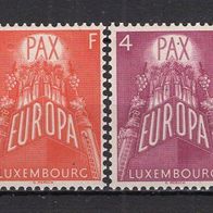 Luxemburg 1957 Europa MiNr. 572 - 574 ungebraucht mit Falzresten