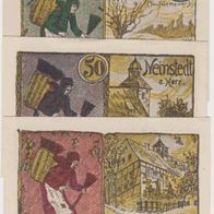 Neinstedt-Notgeld 50,50,50 Pfennig vom Sept.1921 3 Scheine