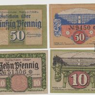 Netzschkau-Notgeld 10,50 Pfennig bis 31.12.1921, 2 Scheine