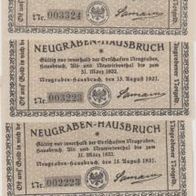 Neugraben-Hausbruch-Notgeld 40,60,75,100 Pfennige vom15.08.1921Humor Bilder,