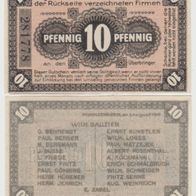 Neuhaldensleben-Notgeld 10 Pfennig vom 01.08.1919 mit Wz und Nr..