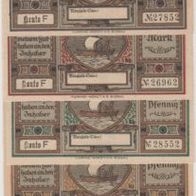 Neusalz-Oder-Notgeld 25,50,75 Pfennige ohne Datum und1,1.50 Mark 5 Scheine