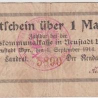 Neustadt-Westpreußen-Notgeld 1Mark vom 01.09.1914 gebrauchte Erhaltung