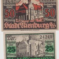 Nienburg-Hann-Notgeld 25,50 Pfennig mit Ansichten 2 Scheine