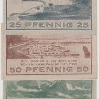 Niendorf-Ostseebad-Notgeld 25,50,75 Pfennig vom 01.03.1921 3 Scheine