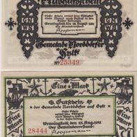 Norddörfer-Wennigstedt-Sylt-Notgeld 50 Pfennig 1Mark vom15.08.1921 2 Scheine