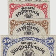 Nördlingen-Notgeld 5,10,25,50 Pfennig vom 11.05.1920, 4 Scheine